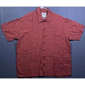 FLAX By Jeanne Engelhart Made In Lithuania 100% Linen Hawaiian Camp Shirt M 2XL